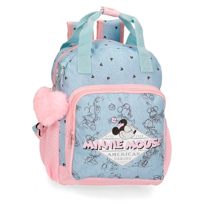 Mochila pré-escolar 28cm Minnie Mouse American Darling Azul