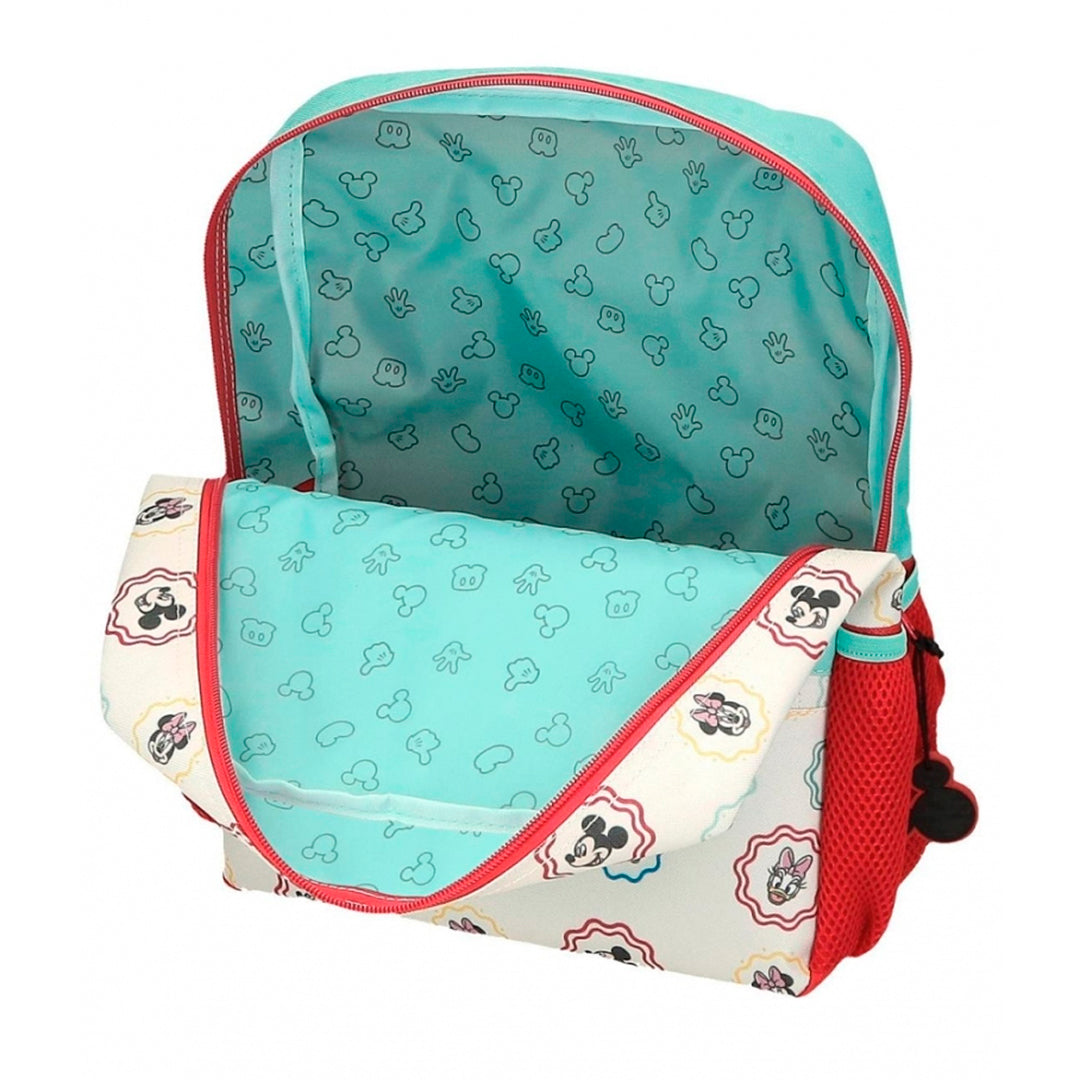 Mochila pré-escolar 32cm c/ carro Mickey Best Friends Together Multicor