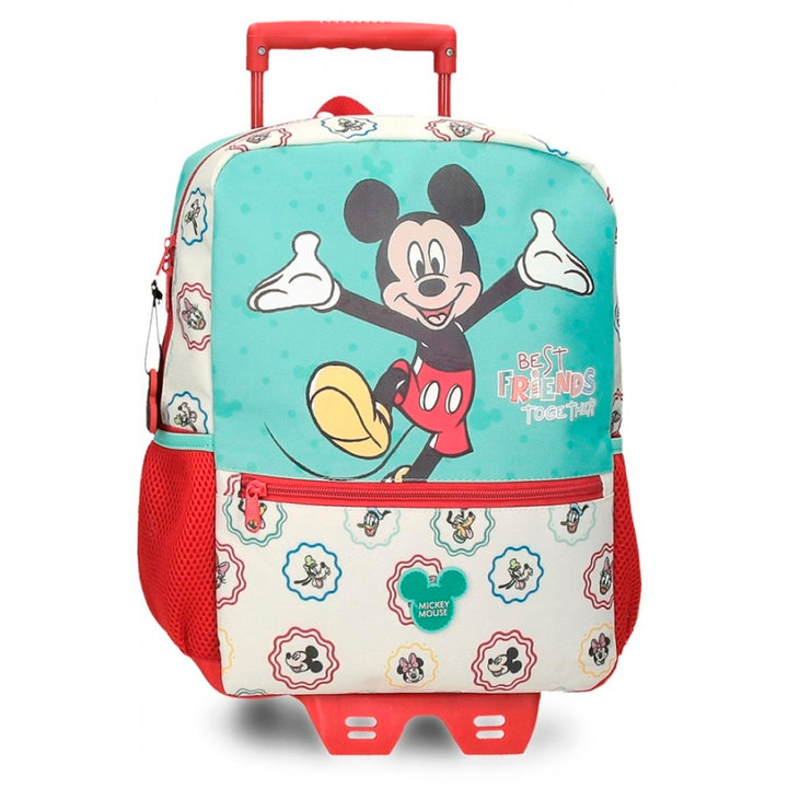 Mochila pré-escolar 32cm c/ carro Mickey Best Friends Together Multicor