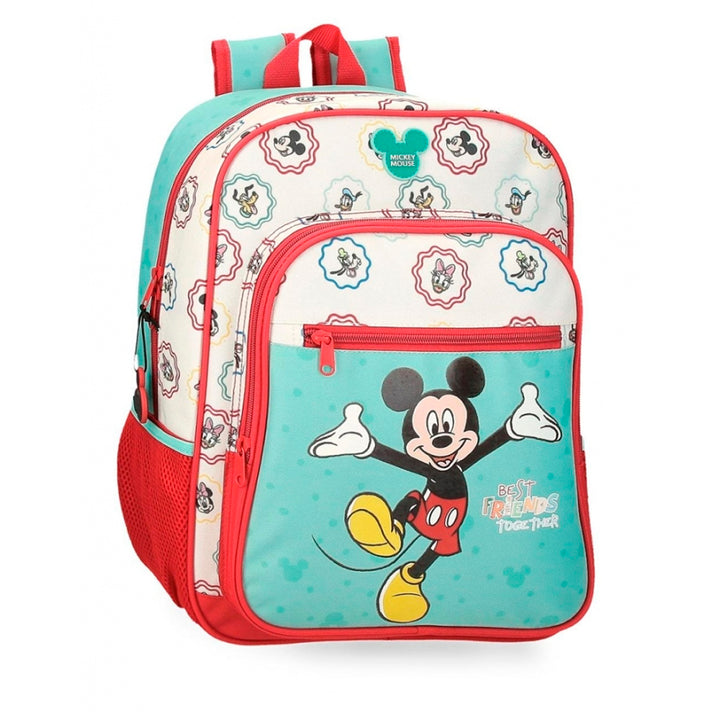 Mochila escolar 38cm Mickey Best Friends Together Multicor