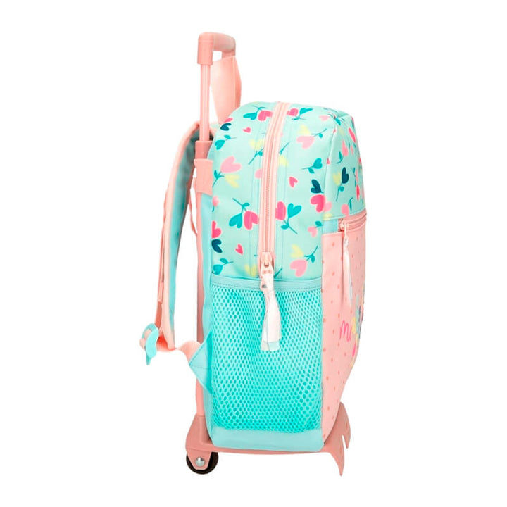 Mochila pré-escolar 33cm c/ carro Roll Road Queen of Heart multicor