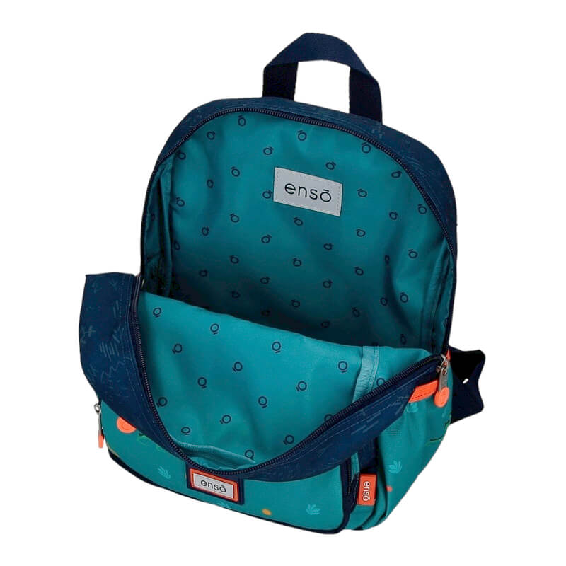 Mochila pré-escolar 28cm c/ carro Enso Dino Artist Azul