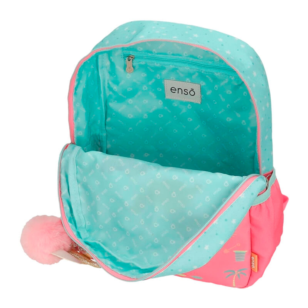 Mochila pré-escolar 32cm c/ carro Enso Magic Summer Multicor