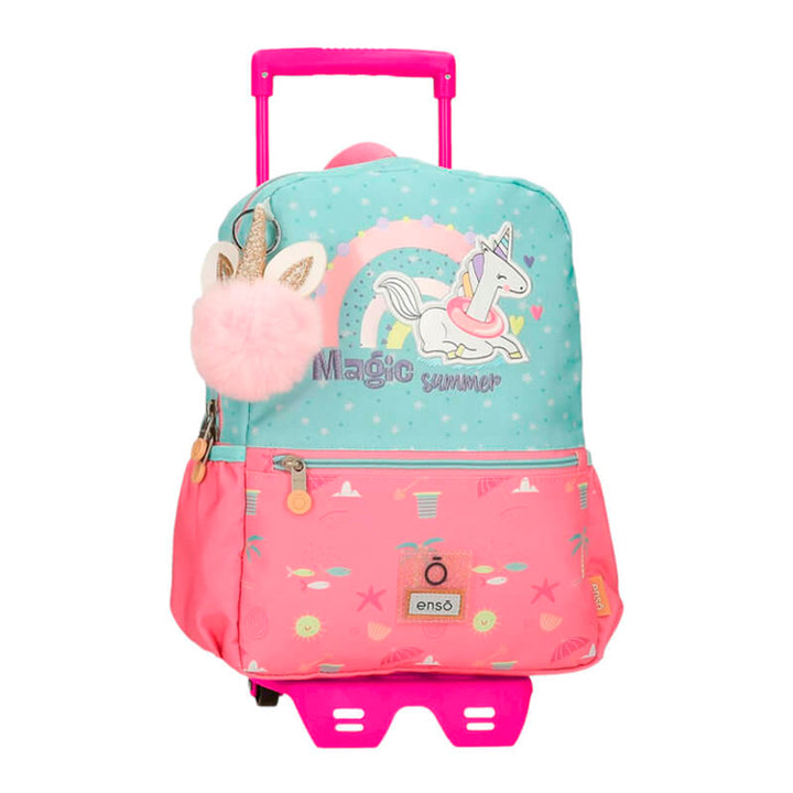 Mochila pré-escolar 32cm c/ carro Enso Magic Summer Multicor