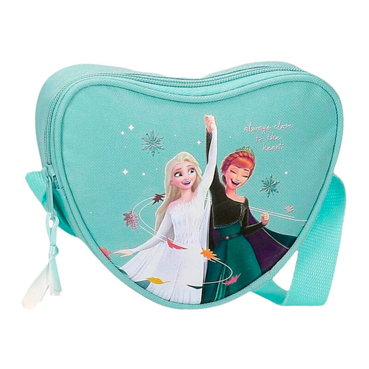 Bolsa de tiracolo coração Frozen Always close to the heart Turquesa 