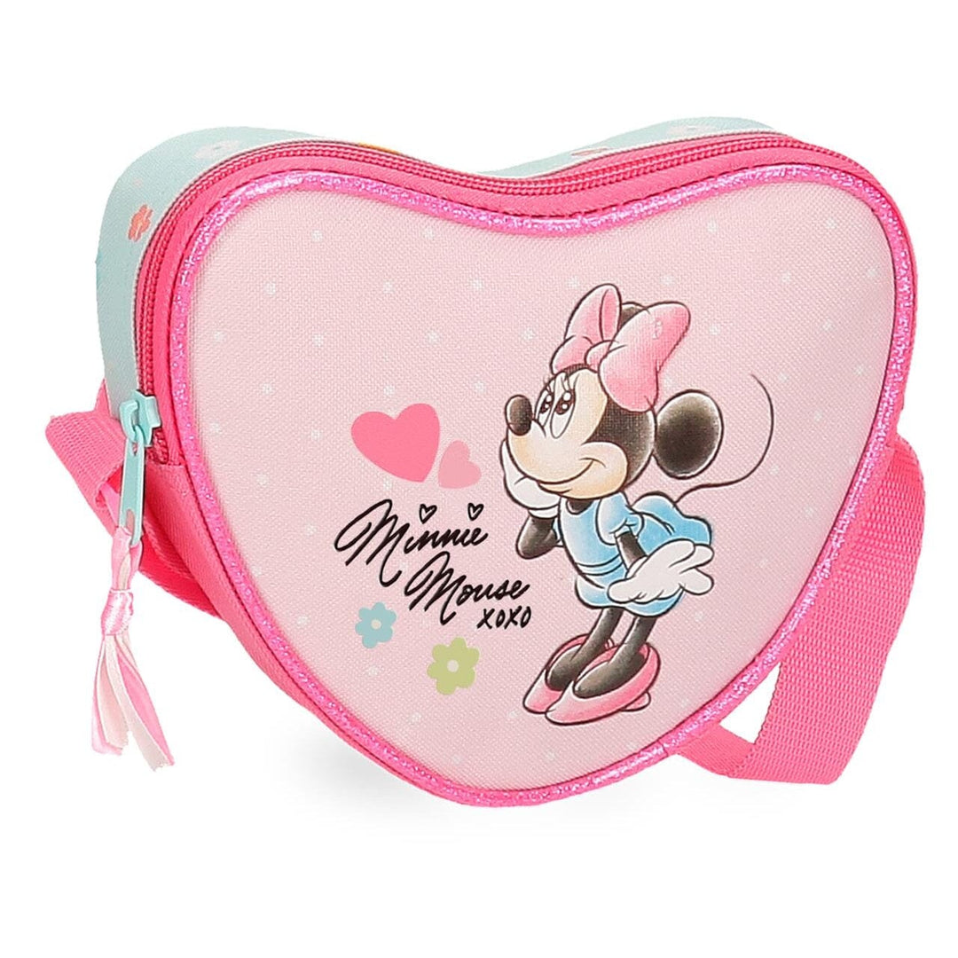 Bolsa de tiracolo coração Minnie Imagine p/ menina Rosa 