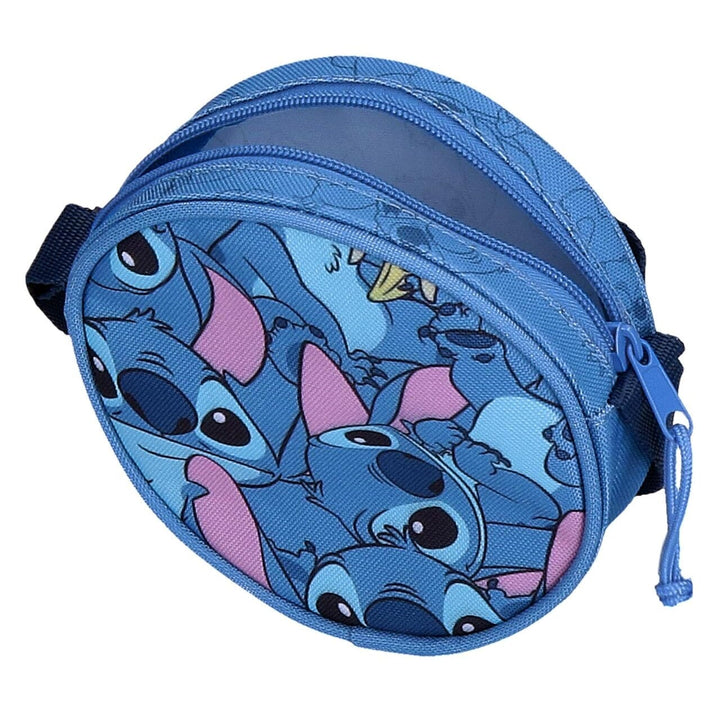 Bolsa de tiracolo Redonda ------ Happy Stitch p/ menina azul 