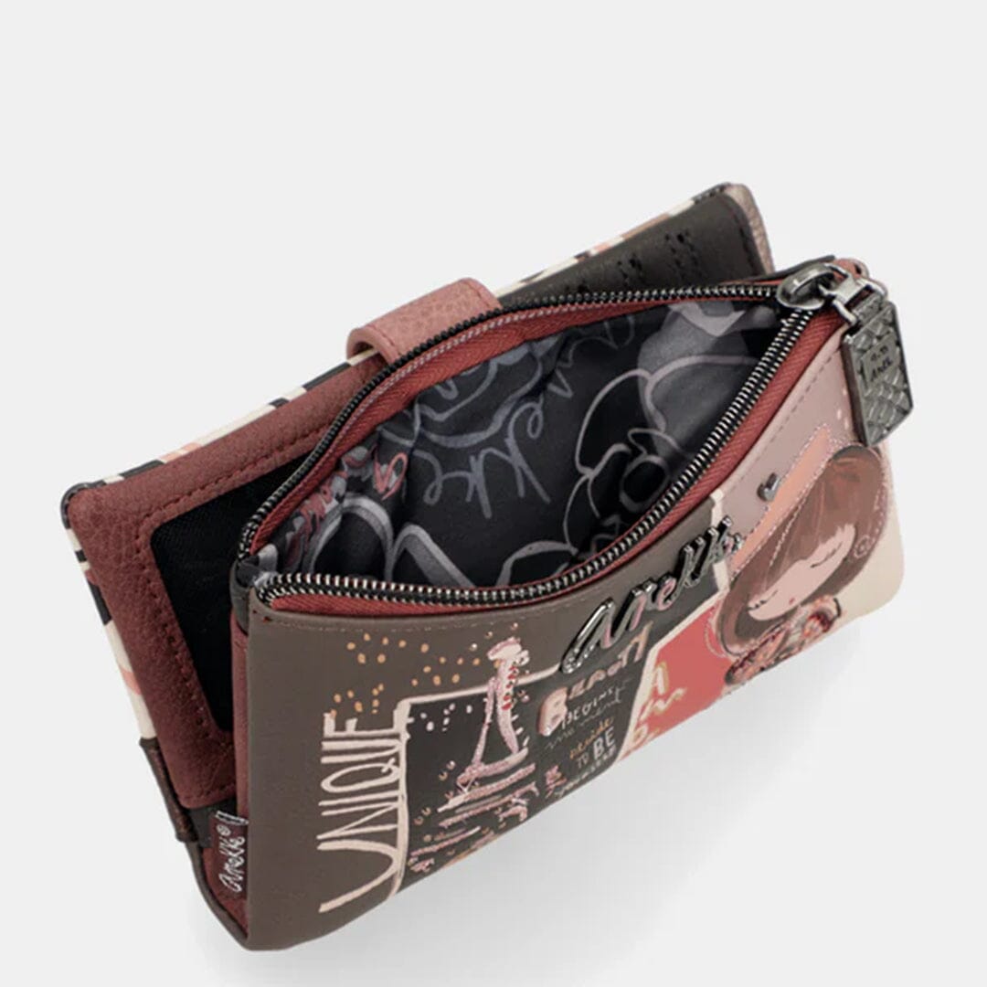 Carteira flexível média c/ Rfid para Senhora Anekke Mademoiselle 