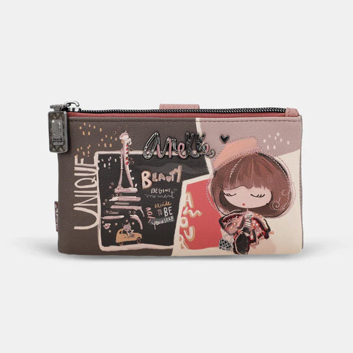 Carteira flexível média c/ Rfid para Senhora Anekke Mademoiselle Multicor 