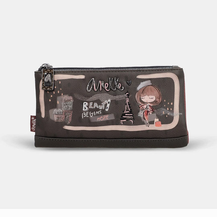 Carteira Grande flexível c/ Rfid para senhora Anekke Mademoiselle Multicor 