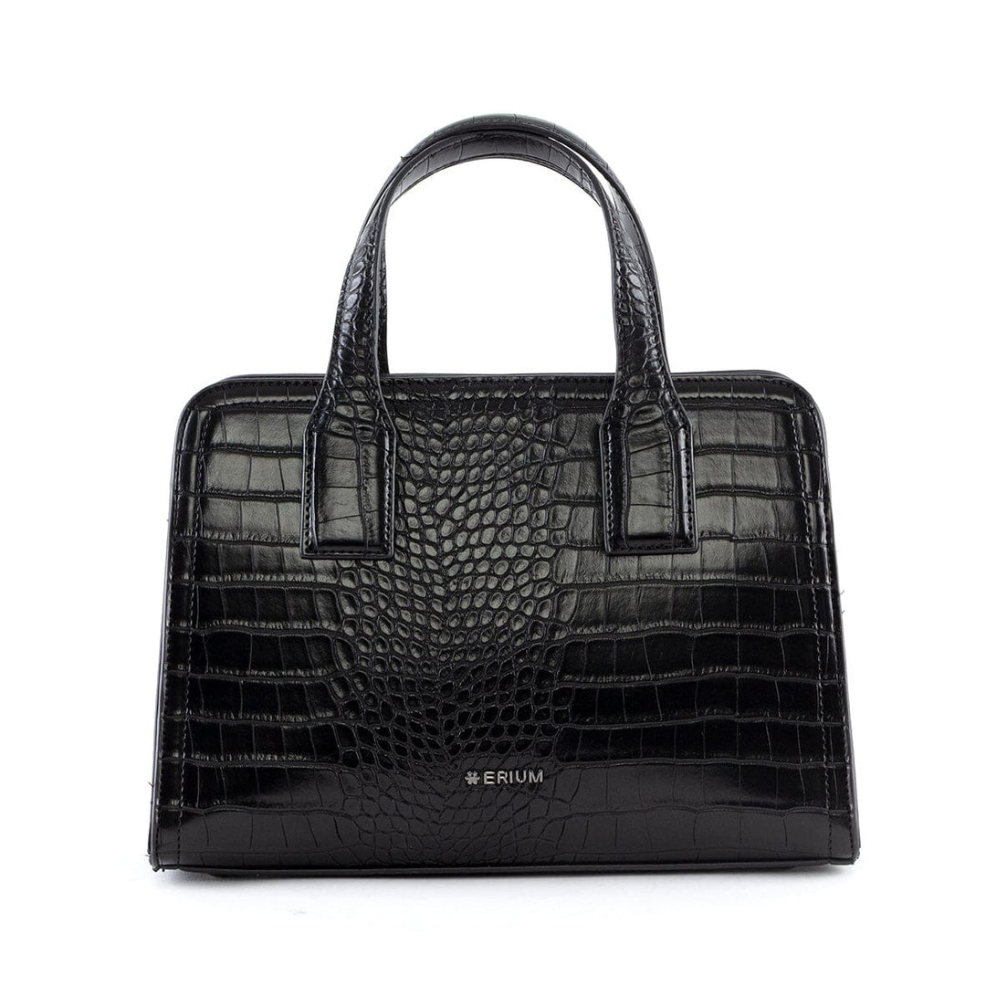 Mala de mão e tiracolo croco Erium para Senhora Preto 