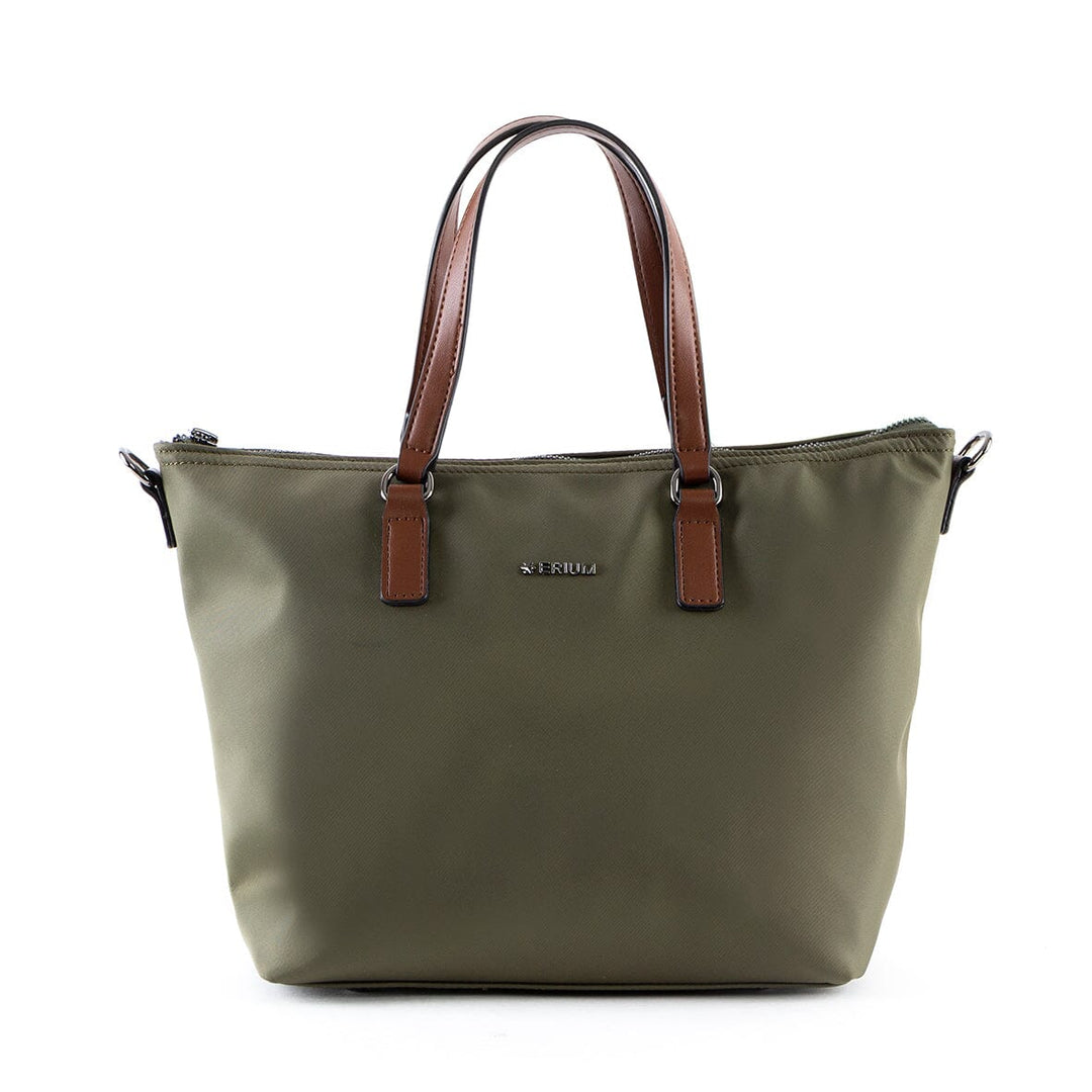 Mala de mão e tiracolo nylon Erium para Senhora Khaki 