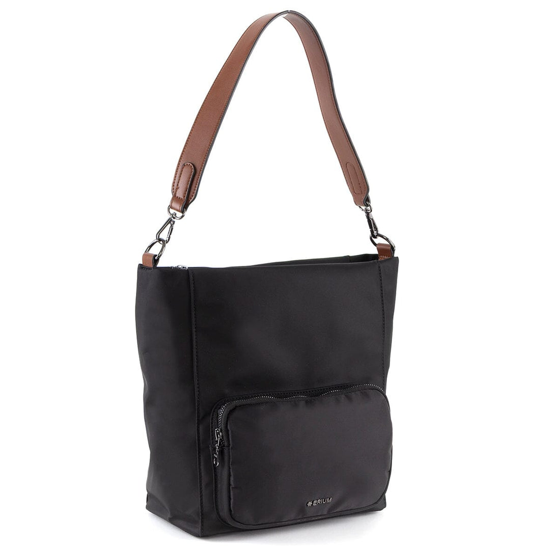 Mala de ombro em nylon Erium para Senhora Preto 