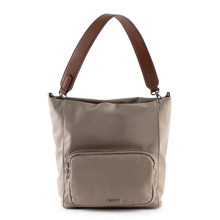 Mala de ombro em nylon Erium para Senhora Taupe 