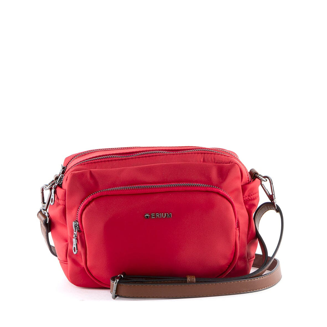 Mala de tiracolo com 2 compartimentos em nylon Erium para Senhora Bordeaux 