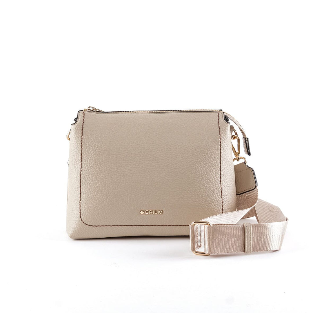 Mala de tiracolo com 2 compartimentos Erium para Senhora Bege 
