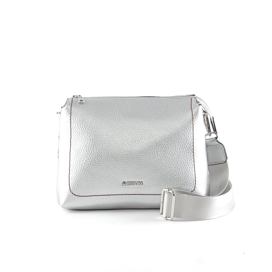 Mala de tiracolo com 2 compartimentos Erium para Senhora Prata 