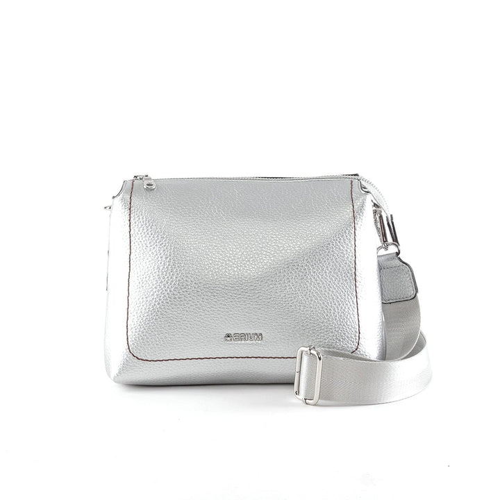 Mala de tiracolo com 2 compartimentos Erium para Senhora Prata 