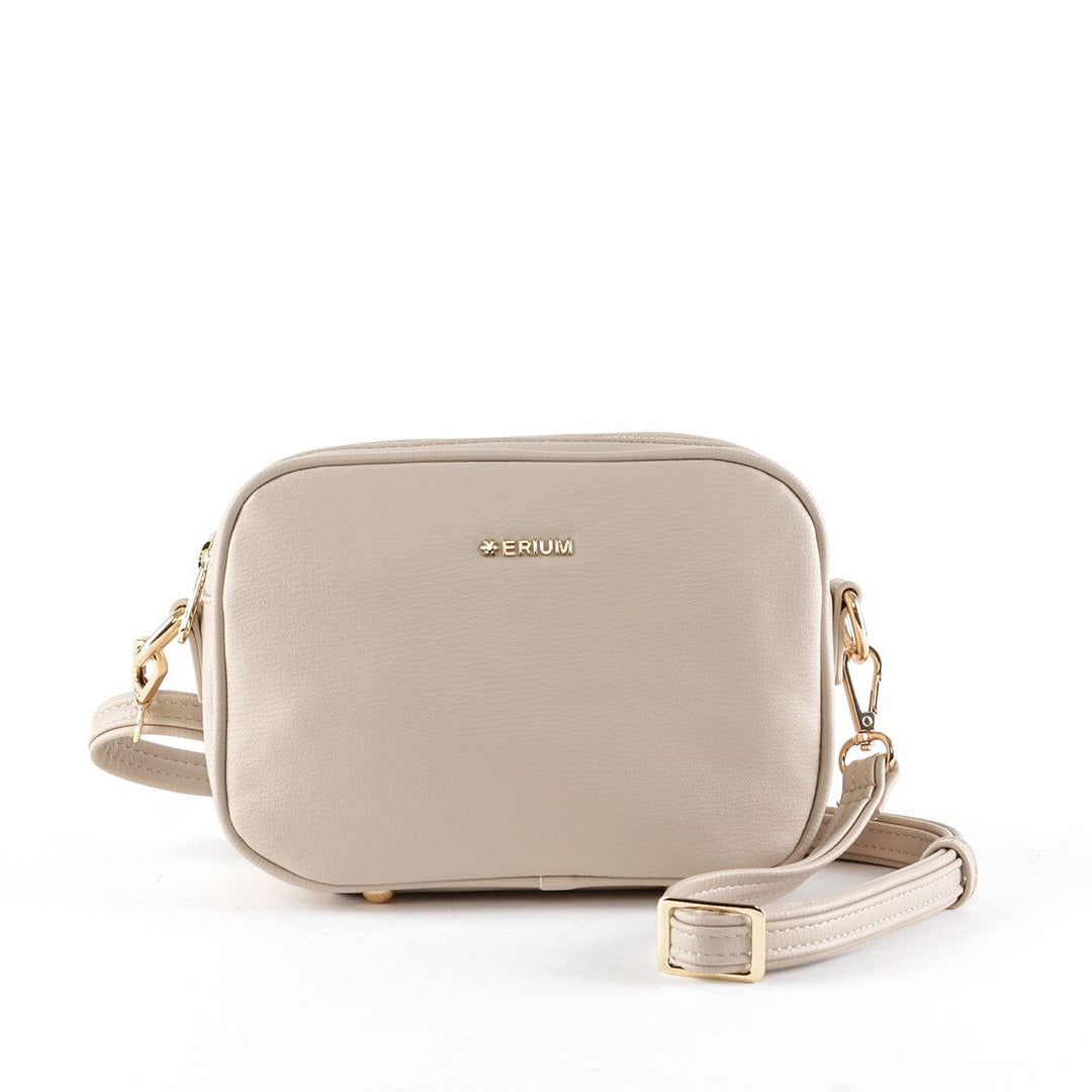 Mala tiracolo Erium com 2 compartimentos para Senhora Bege 