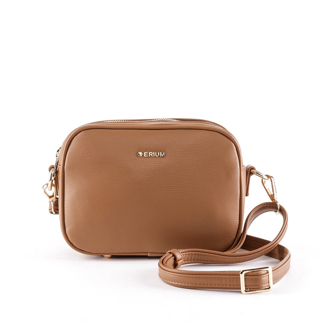 Mala tiracolo Erium com 2 compartimentos para Senhora Camel 