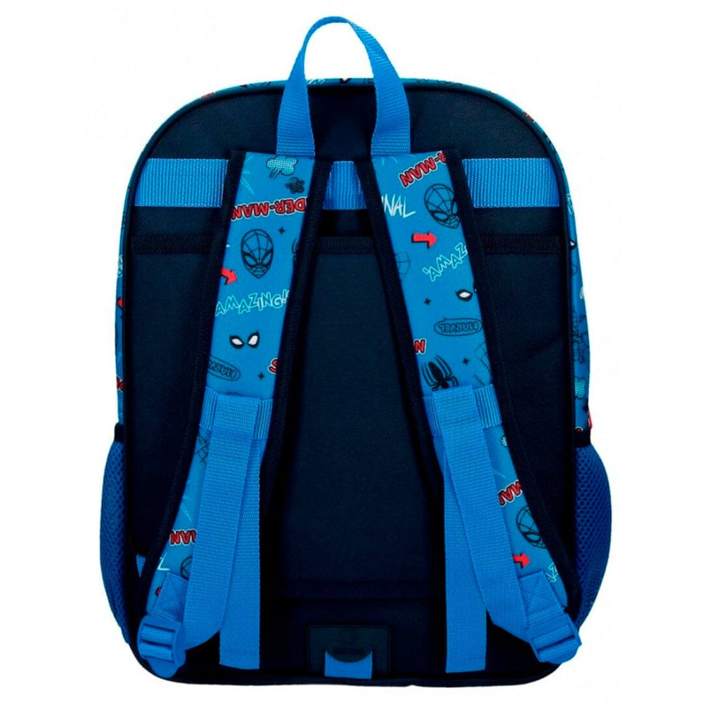 Mochila escolar 40cm Spiderman Totally Awesome Azul 
