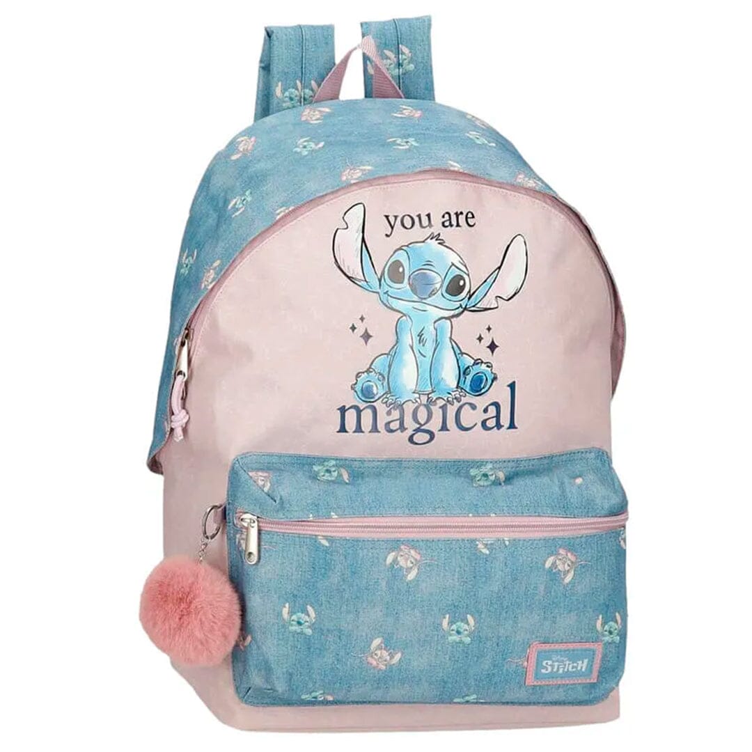 Mochila escolar 44cm Stitch You are Magical Azul 