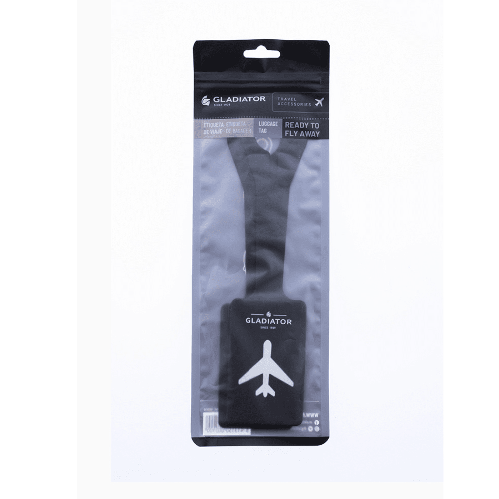 Pack de etiquetas de identificação p/ mala de viagem Gladiator Preta 